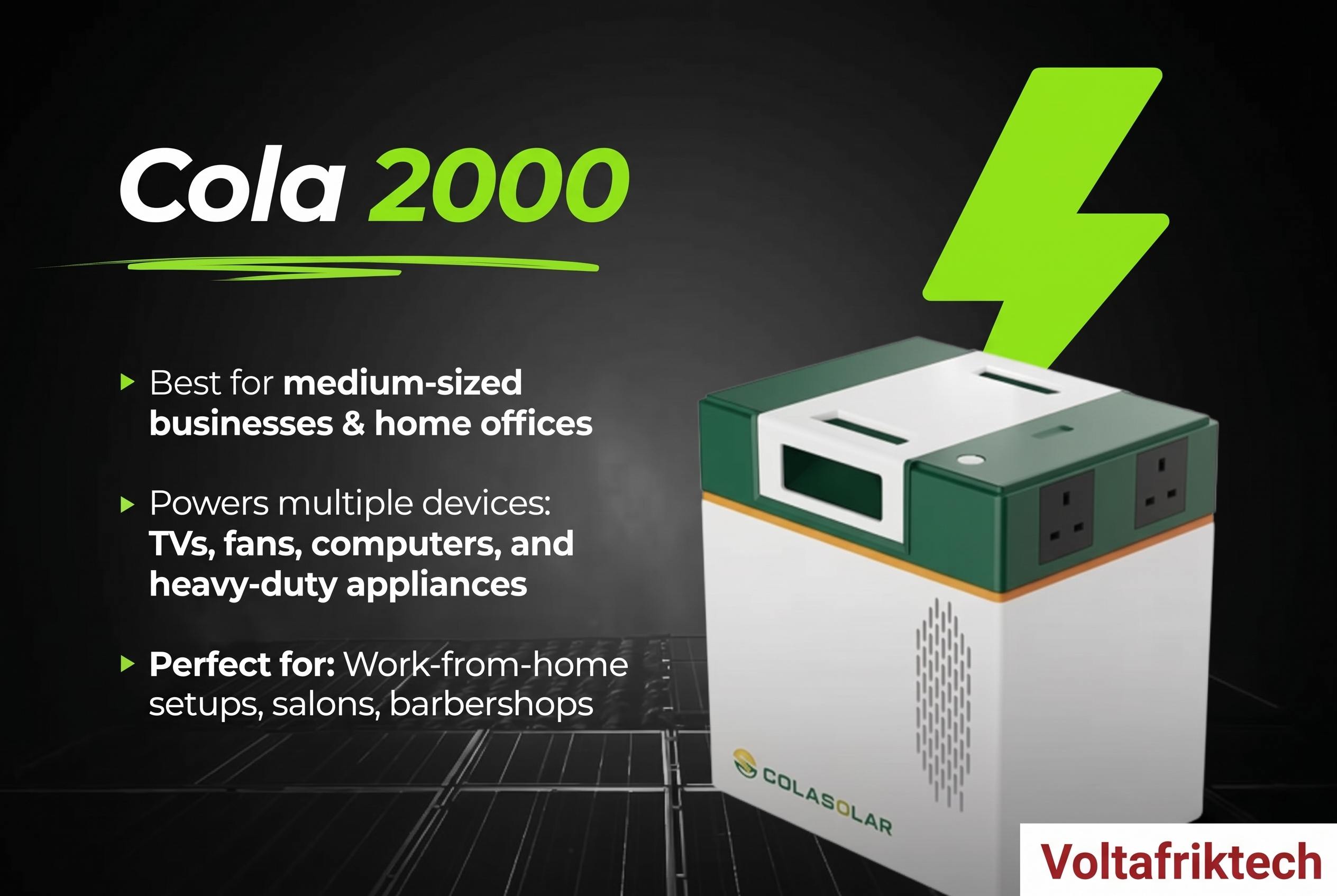 ColaSolar Cola 2000 All-in-One Generator